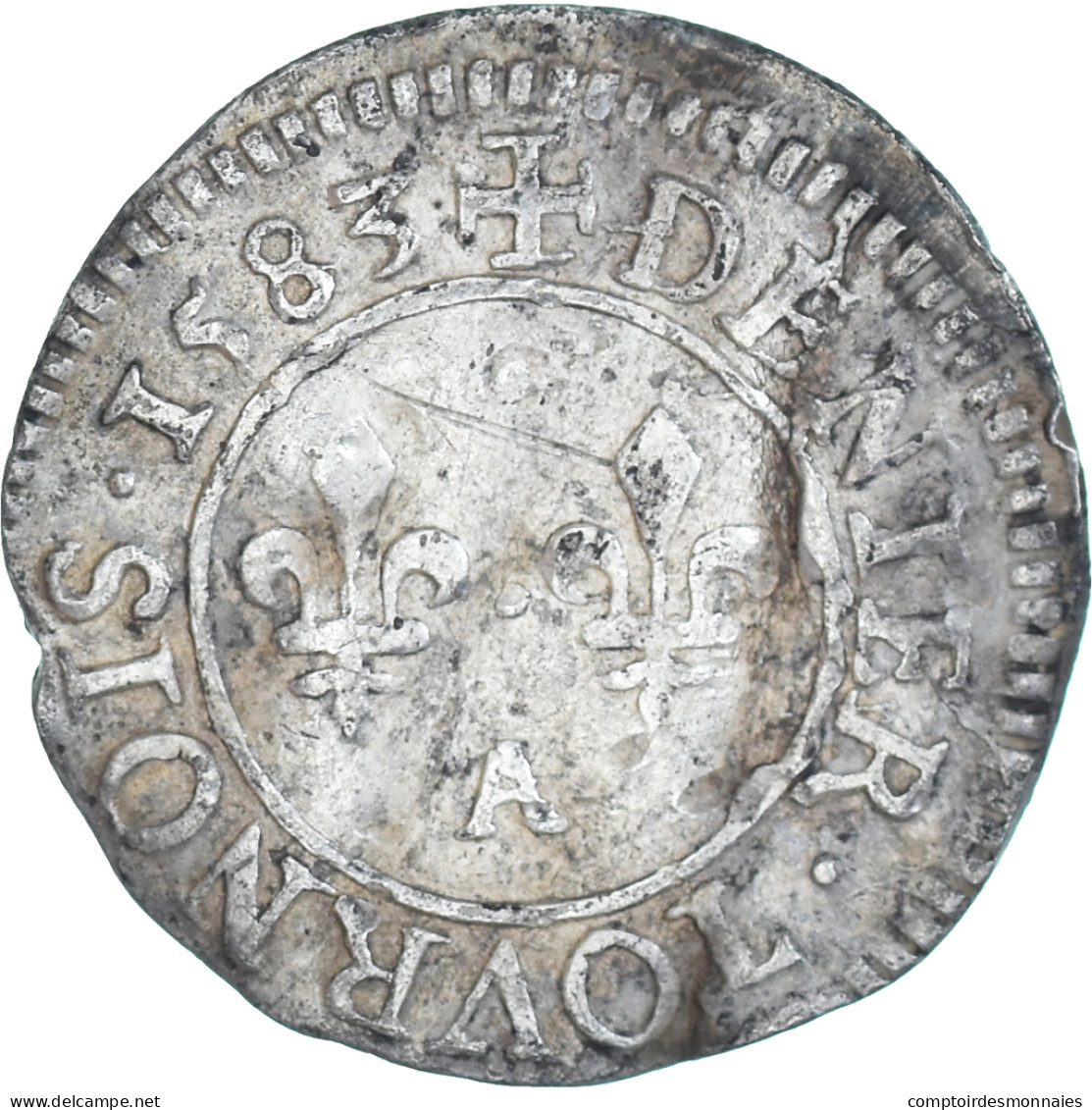 Monnaie, France, Henri III, Denier Tournois, 1583, Paris, ESSAI, TB+, Argent - 1574-1589 Hendrik III