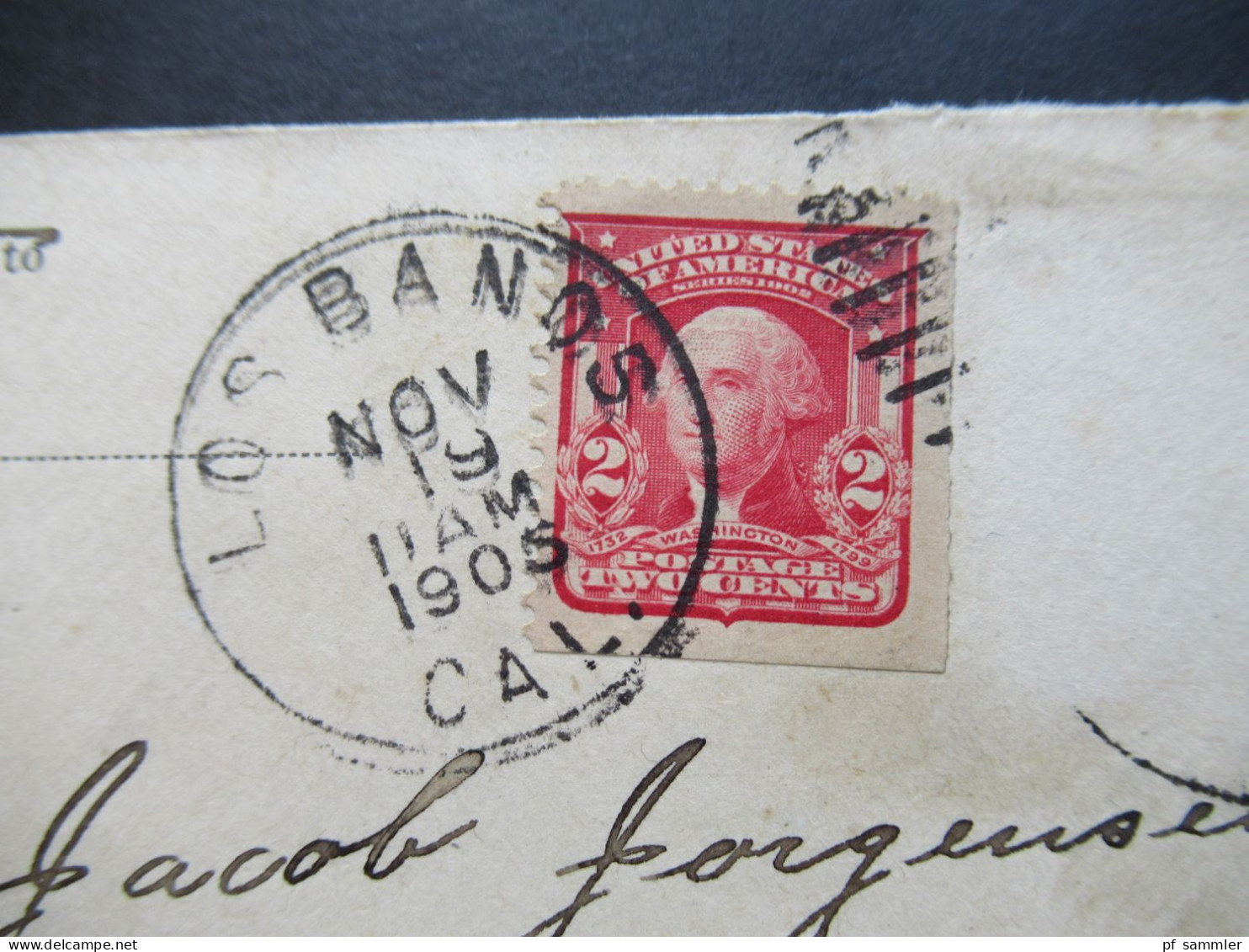 USA 1905 Ganzsachen Umschlag Mit ZuF Stempel Los Banos Cal. Nach Kettingholz Ank. Stempel Tandslet (Alser) - Storia Postale