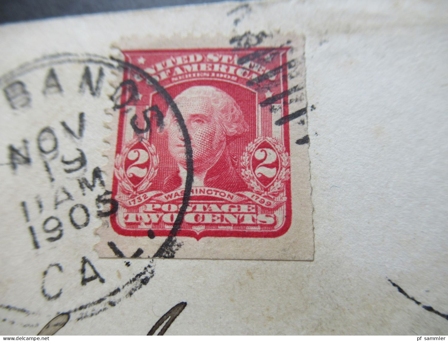 USA 1905 Ganzsachen Umschlag Mit ZuF Stempel Los Banos Cal. Nach Kettingholz Ank. Stempel Tandslet (Alser) - Brieven En Documenten