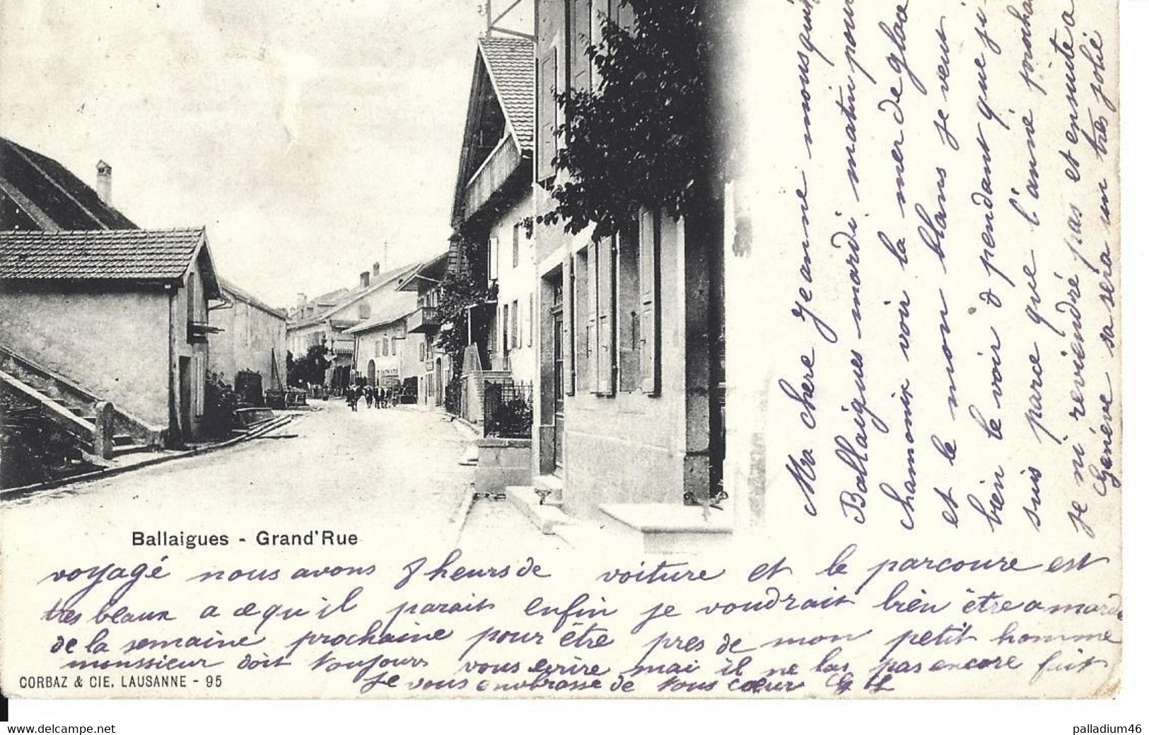 VAUD BALLAIGUES GRAND RUE  - Corbaz & Cie Lausanne No 95 - Circulé Le 31.07.1904 - Ballaigues