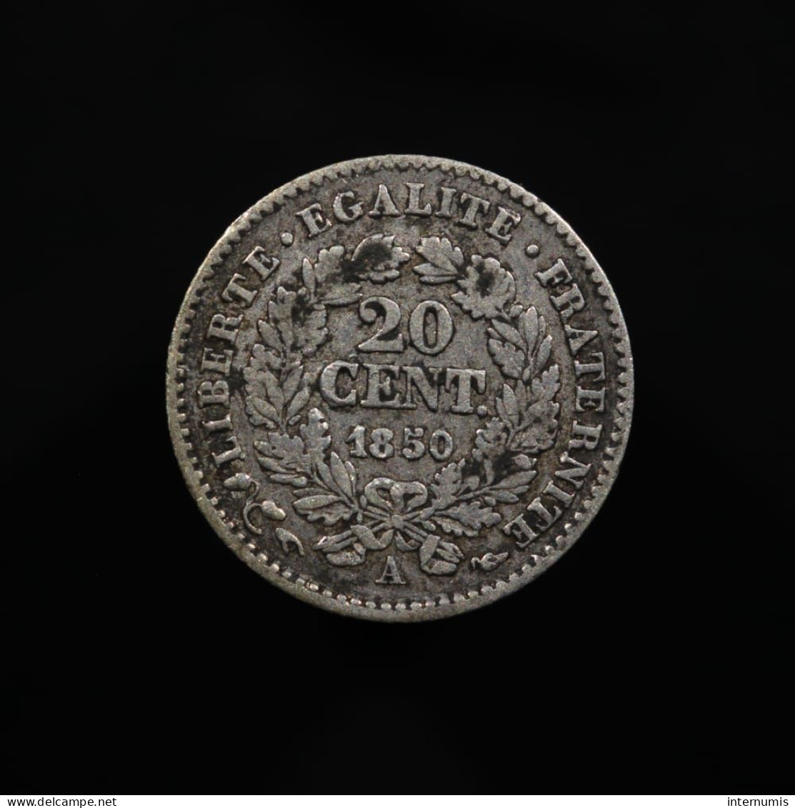 France, Cérès, 20 Centimes, 1850, A - Paris, Argent (Silver), TB+ (VF), KM# 758.1, F.146/3, Gad.303 - 20 Centimes