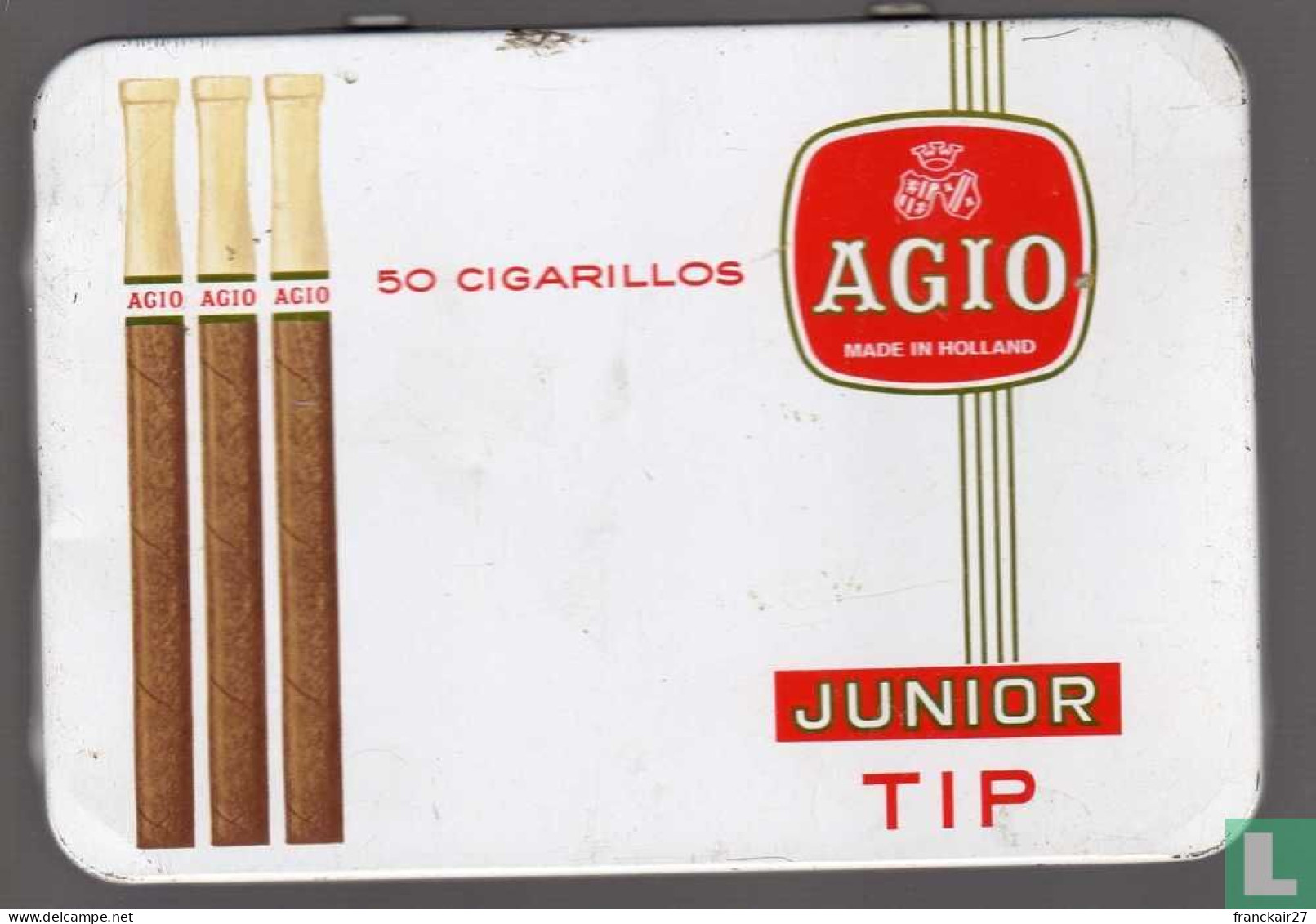 Boite Ancienne De Cigarillos AGIO Junior Tip - Zigarettenetuis (leer)