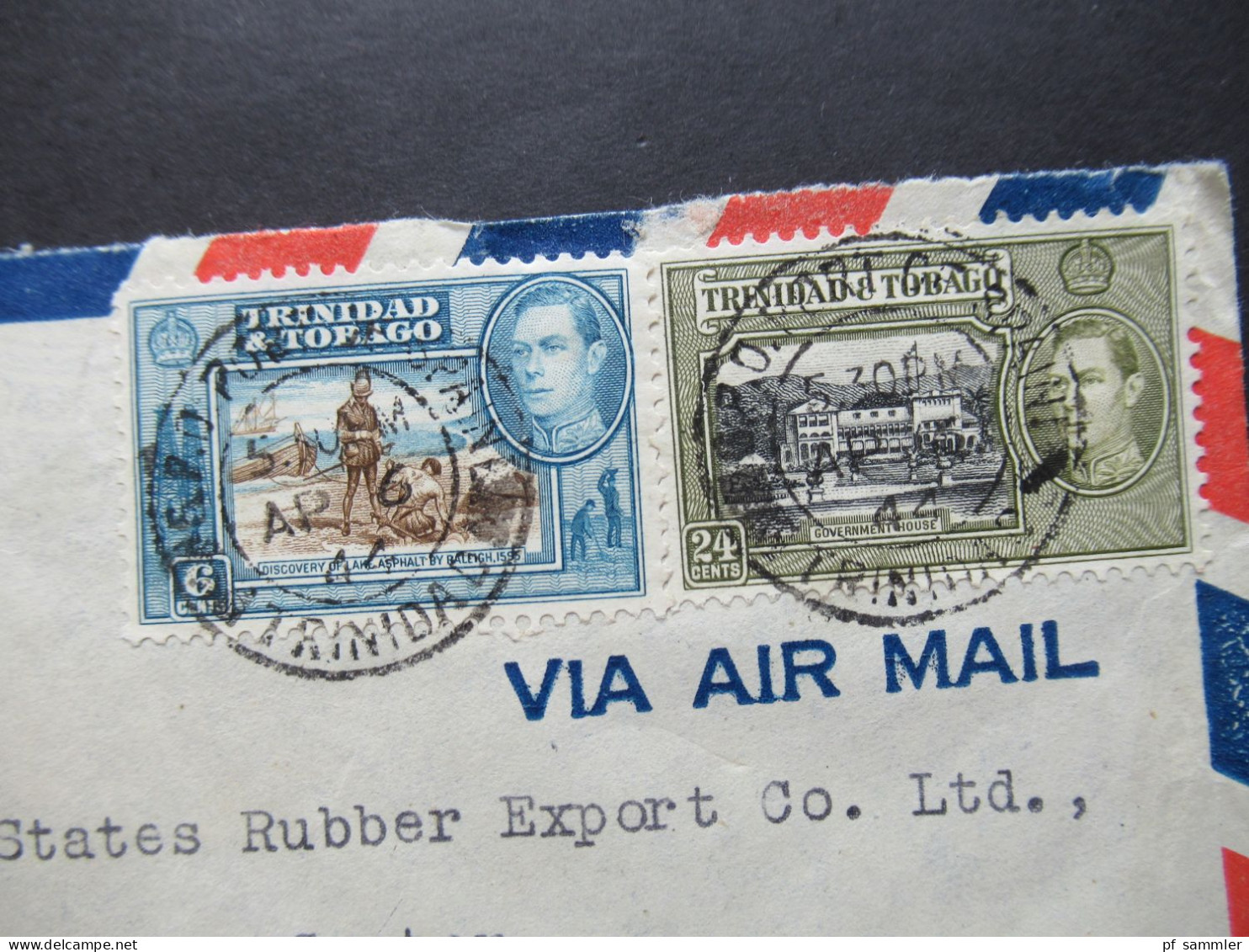 GB Kolonie 1944 Trinidad % Tobago MiF Via Air Mail Nach New York Gesendet - Trindad & Tobago (...-1961)