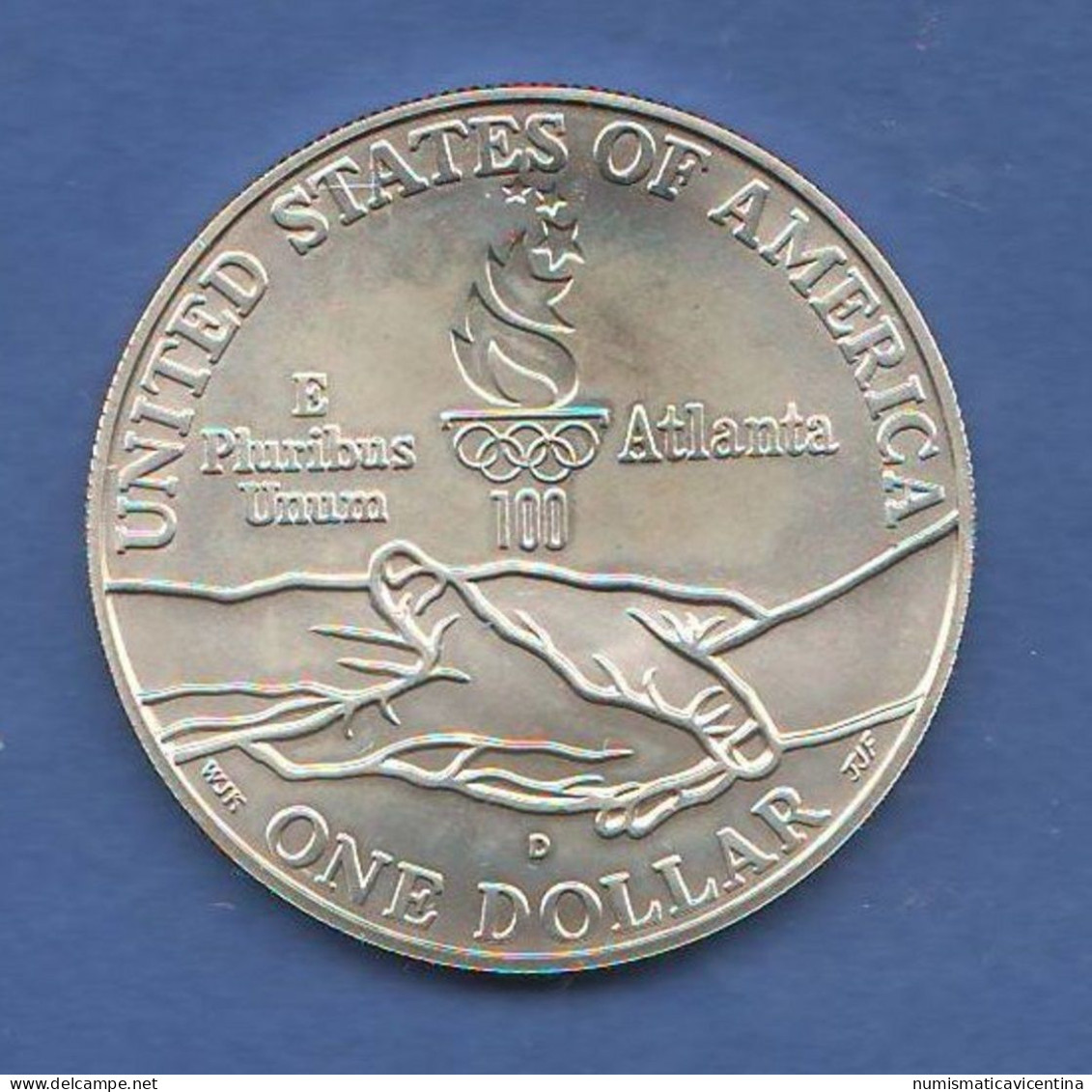 America USA ONE Dollar 1995 D Atlanta Olympics Blind Runner FDC UNC Silver Coin - Herdenking