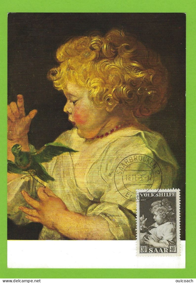 Enfant, Oeuvres De Titien Et Rubens, Sarre Carte-maximum 323 + 324 + 325 - Maximum Cards