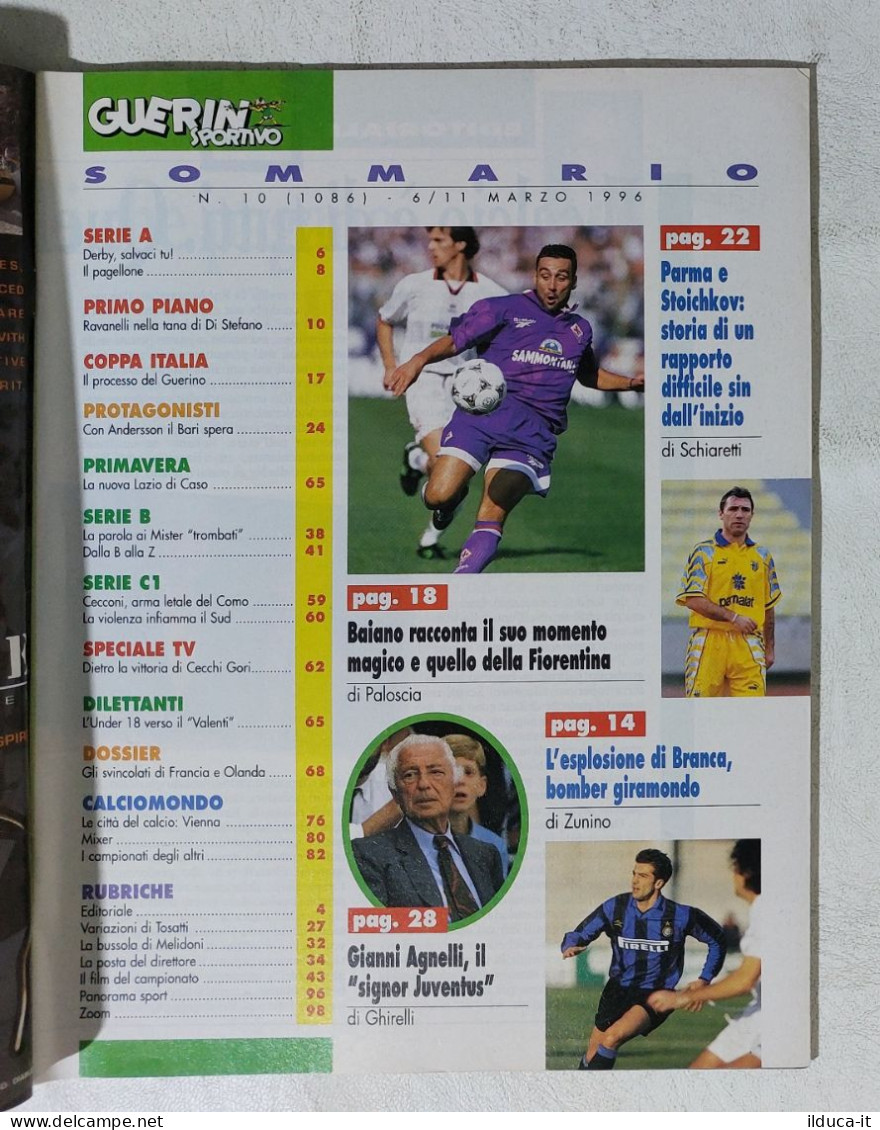 I115059 Guerin Sportivo A. LXXXIV N. 10 1996 - Milan Inter - Ravanelli - Cecchi - Sport