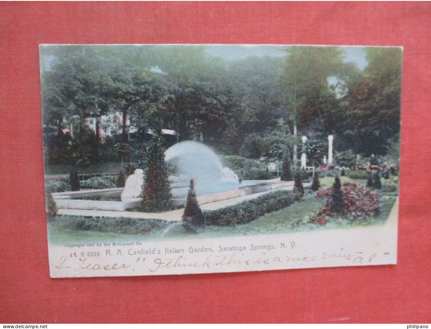 Rotograph Canfield's Italian Garden. Saratoga Springs - New York > Saratoga Springs    Ref 6101 - Saratoga Springs