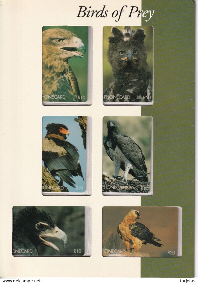 FOLDER CON 6 TARJETAS DE SURAFRICA DE AGUILAS (EAGLE-AGUILA) NUEVAS-MINT - Eagles & Birds Of Prey