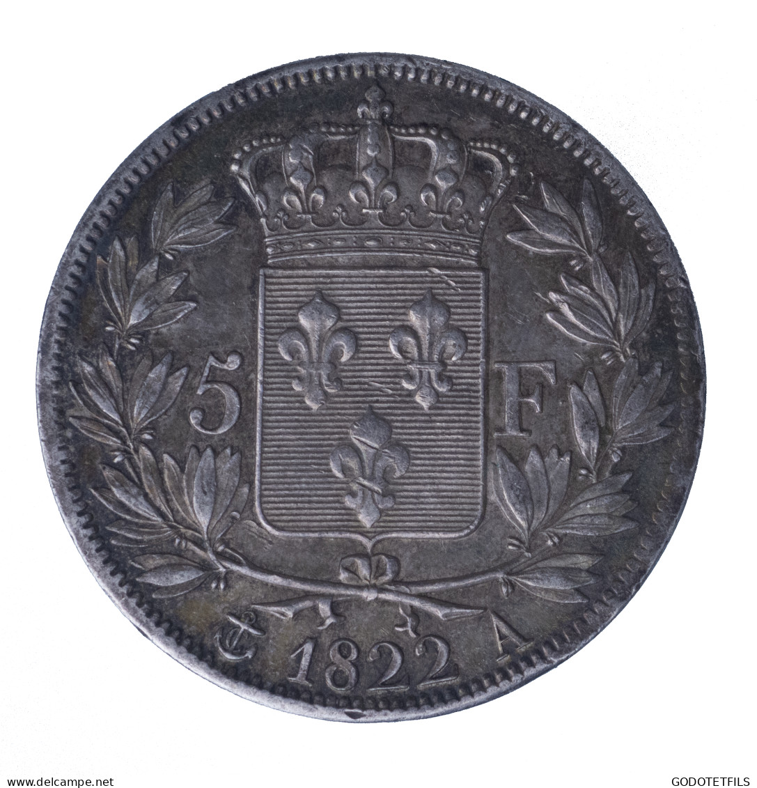 Restauration - Louis XVIII-5 Francs- 1822-Paris - 5 Francs