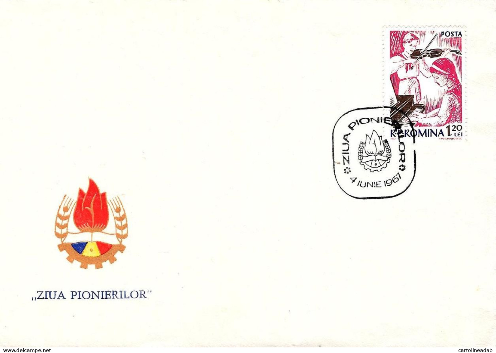 [MD7869] FDC - BUSTA FILATELICA ... ZIUA PIONIERILOR - CON ANNULLO 1967 - NV - Otros & Sin Clasificación