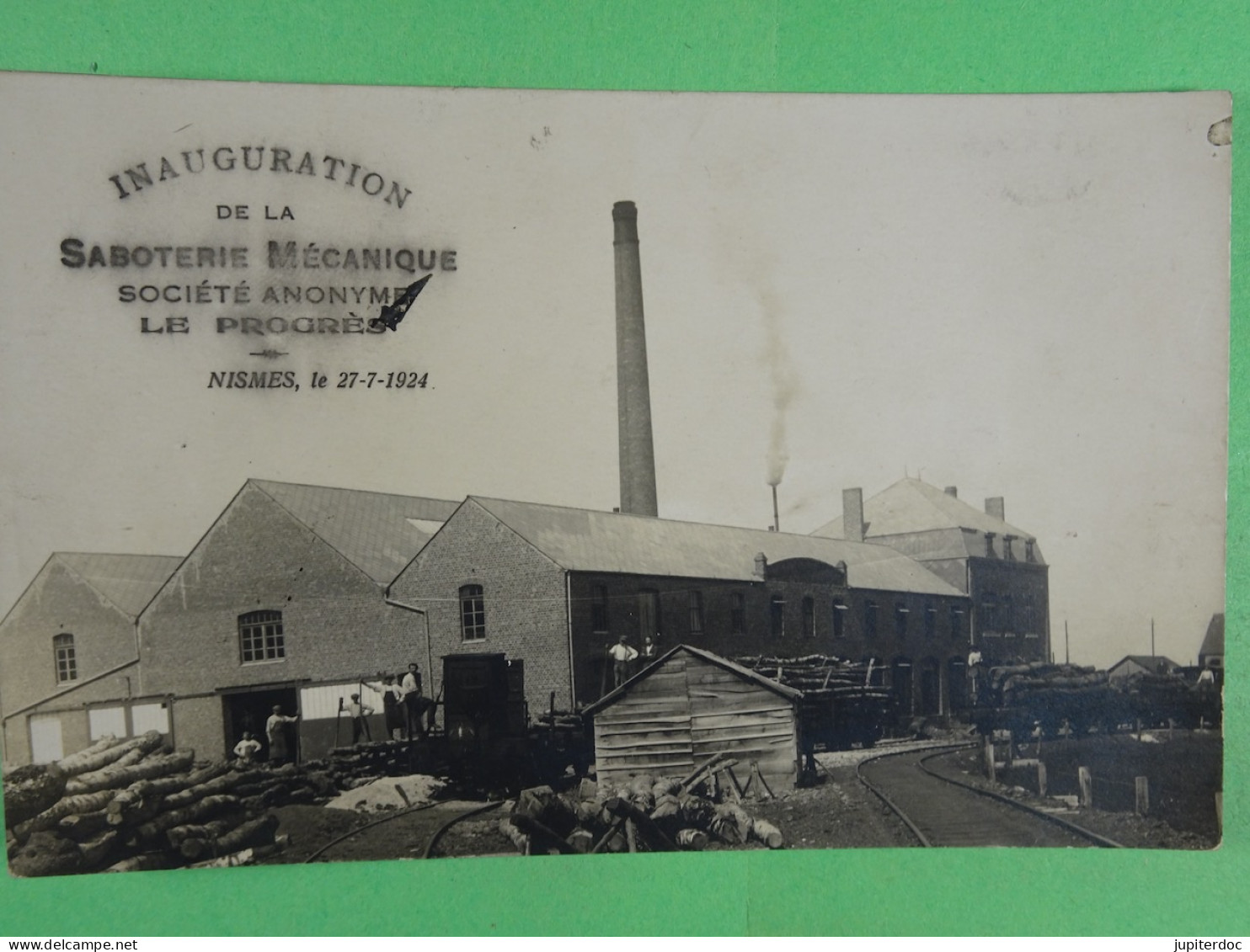 Carte Photo Inauguration De La Saboterie Mécanique Nismes, Le 27-7-1924 - Viroinval