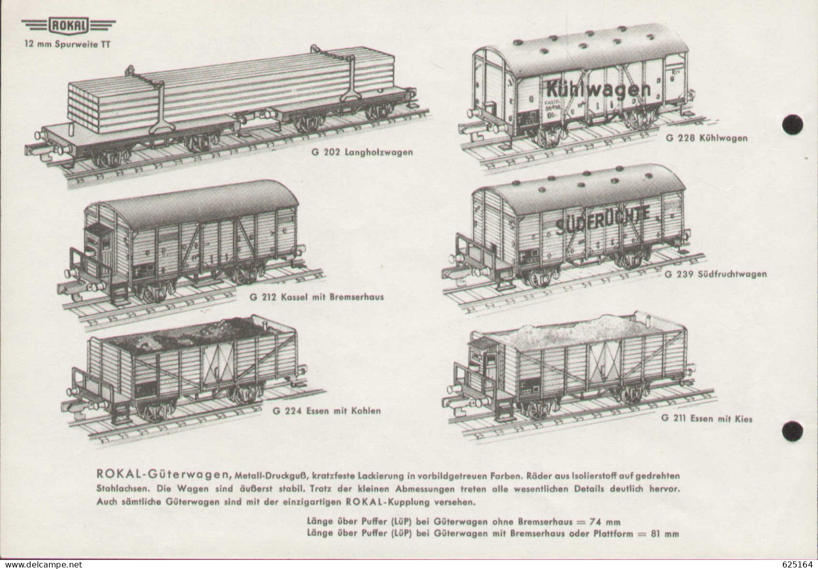 Catalogue ROKAL 1955 Februar Modellbahn Katalog TT 1:120 12 Mm. - Deutsch
