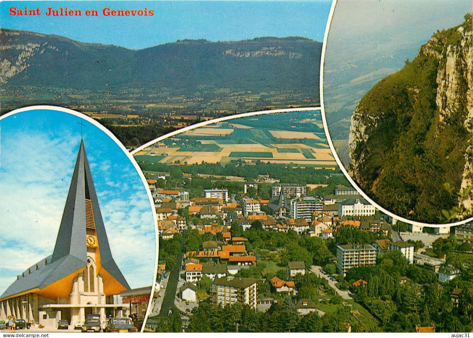 Dép 74 - St - Saint Julien En Genevois Et Le Mont Salève - Multivues - Semi Moderne Grand Format - Bon état - Saint-Julien-en-Genevois