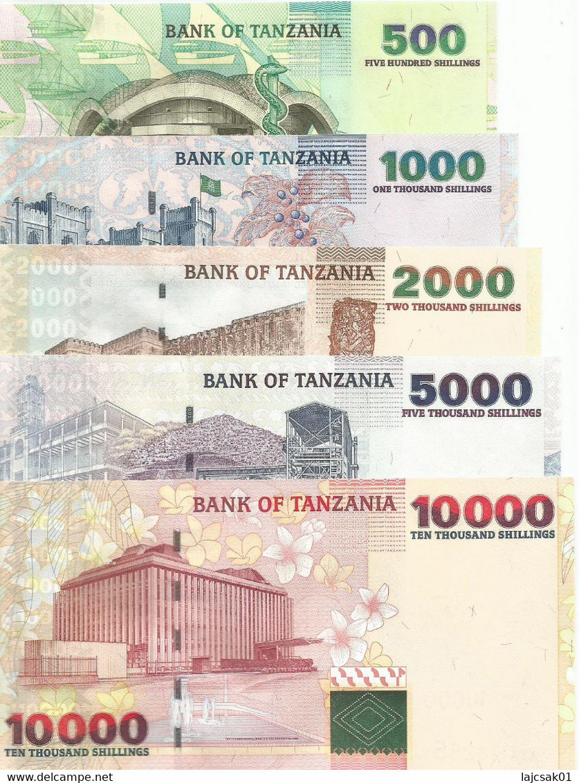 Tanzania 500 - 1000 - 2000 - 5000 - 10000 Shilingi 2003. UNC Set - Tanzanie