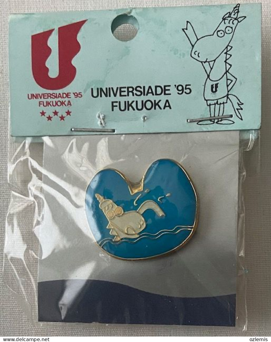 JAPAN ,1995 WORLD UNIVERSIADE SUMMER GAMES FUKUOKA BADGE - Schwimmen