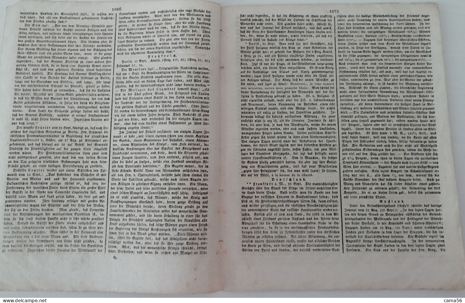 Allgemeine Zeitung 29 Settembre 1829 - Autres & Non Classés