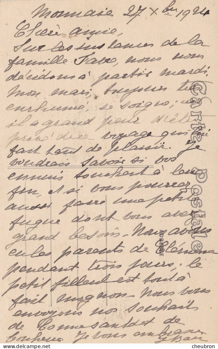 37. MONNAIE. CPA.  CHATEAU DU MORTIER. LE PARC ET L'ETANG. + TEXTE ANNEE 1924 - Monnaie