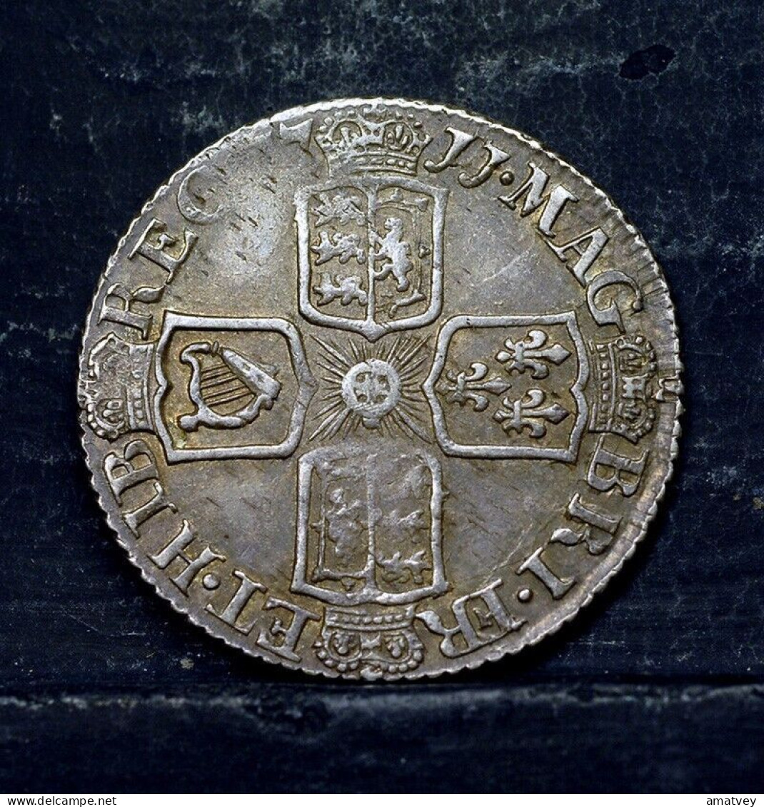 1711 Great Britain - Queen Anne, 6 Pence, High Grade, Post Union Reverse,  Free Shipping - Autres & Non Classés