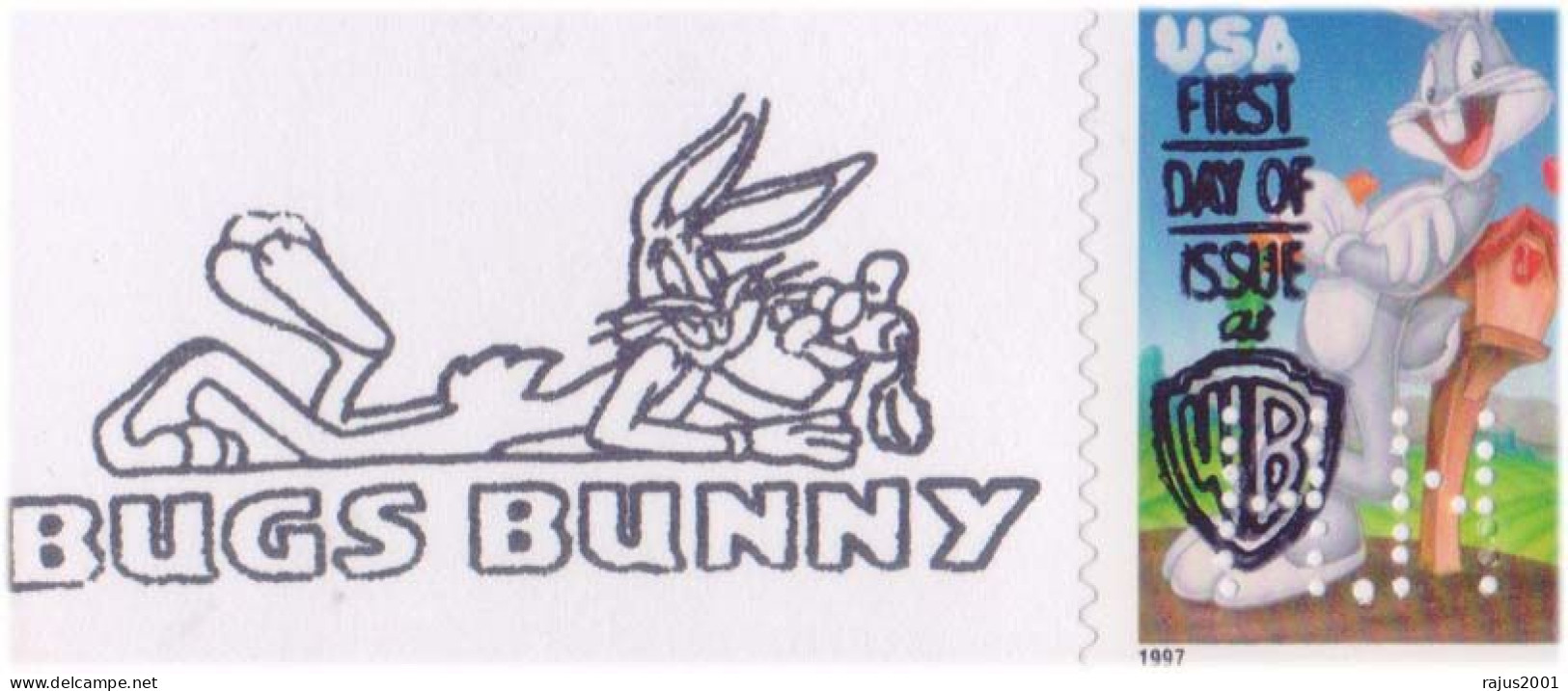 100 Years Of Cartoon, WB Bugs Bunny Rabbit, HIDEAKI NAKANO H.N. Perfins, HN Perfin, ONLY ONE COVER MADE - Perfins