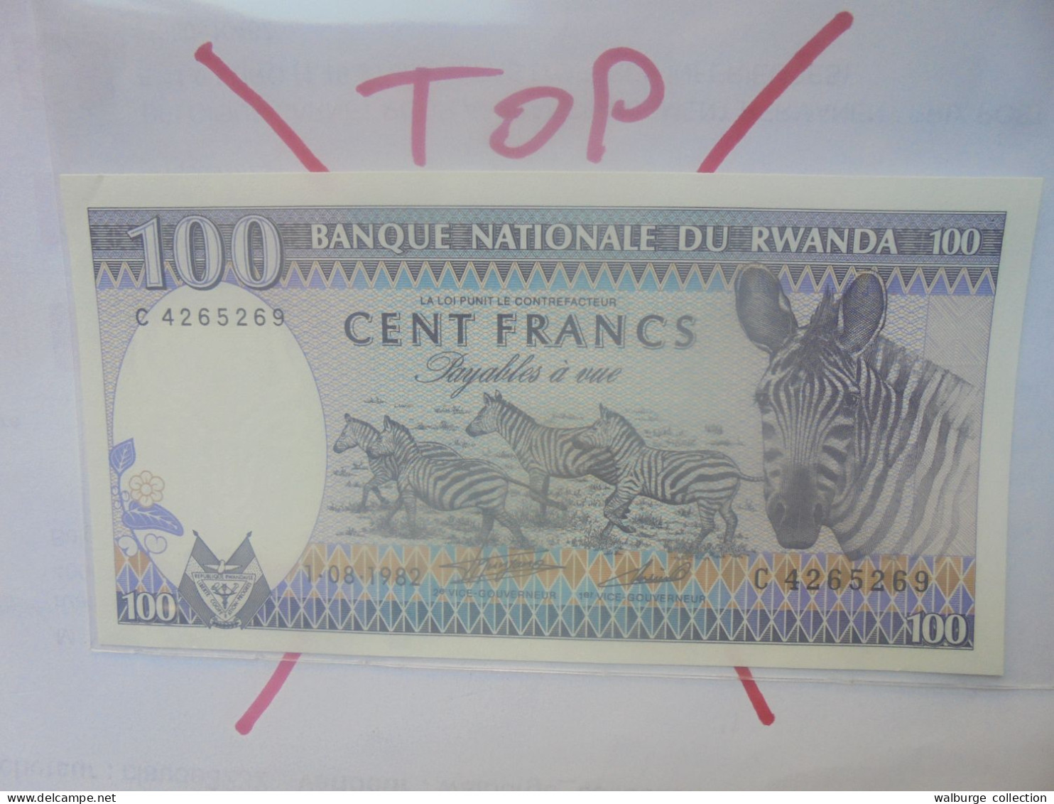 RWANDA 100 Francs 1982 Neuf (B.29) - Rwanda