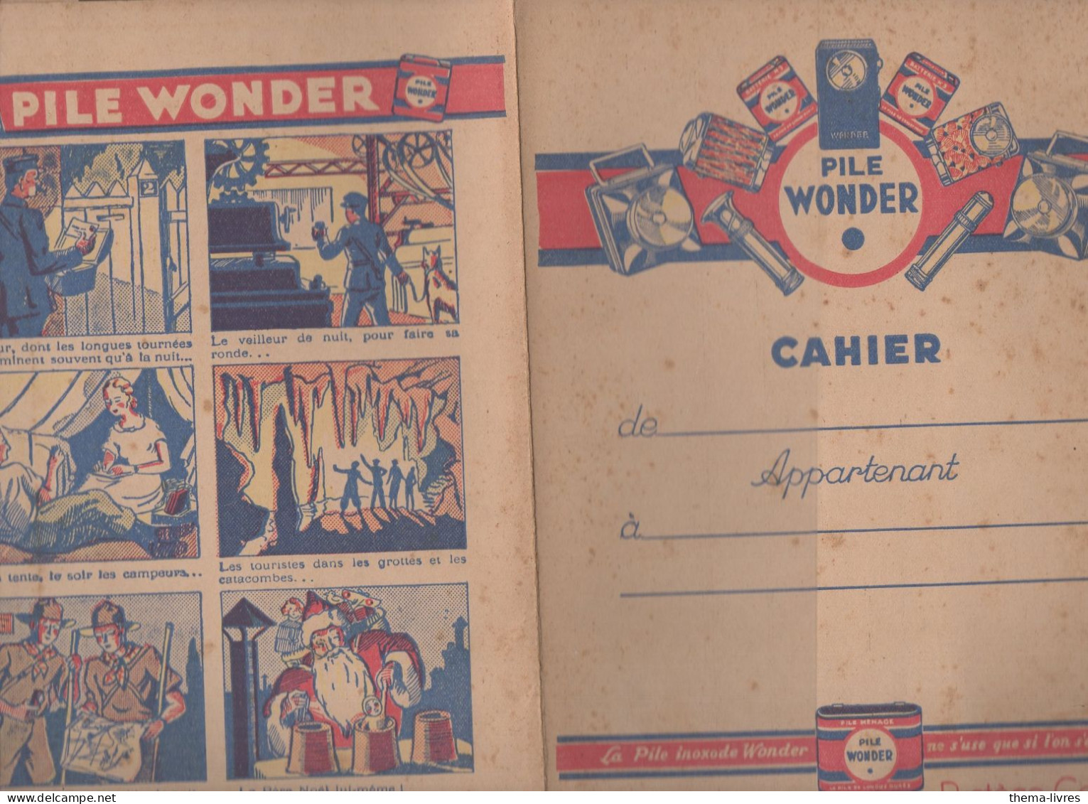 Protège Cahier Publicitaire PILES WONDER  (M5685 - Protège-cahiers