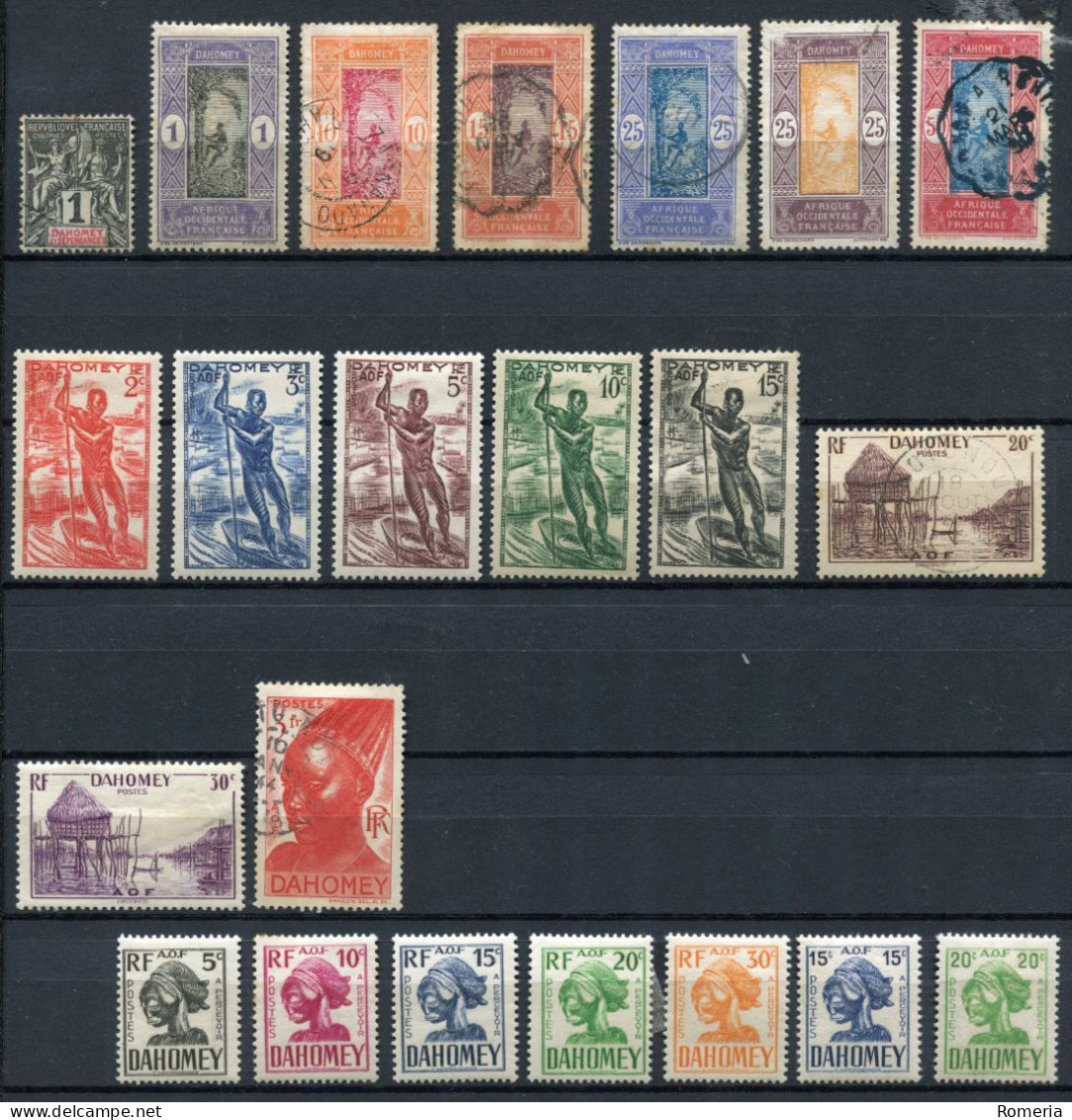 Dahomey - 1901 - 1941 - Lot Timbres * TC Et Oblitérés - Normaux Et Taxes -  Nºs Dans Description - Gebraucht