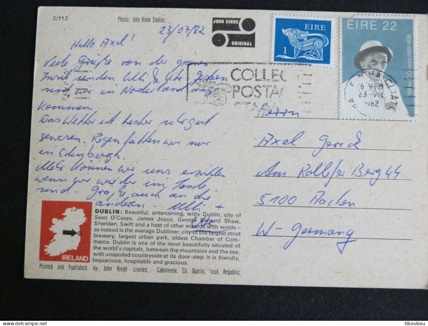 IRLANDE IRELAND EIRE AVEC YT 471 PADRAIC O CONAIRE - DUBLIN MULTIVUES - Covers & Documents