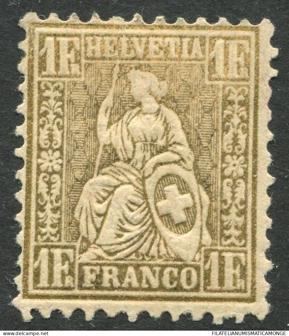 Suiza 1881 Correo 57 */MH 1 Franco 1881 Oro  - Unused Stamps