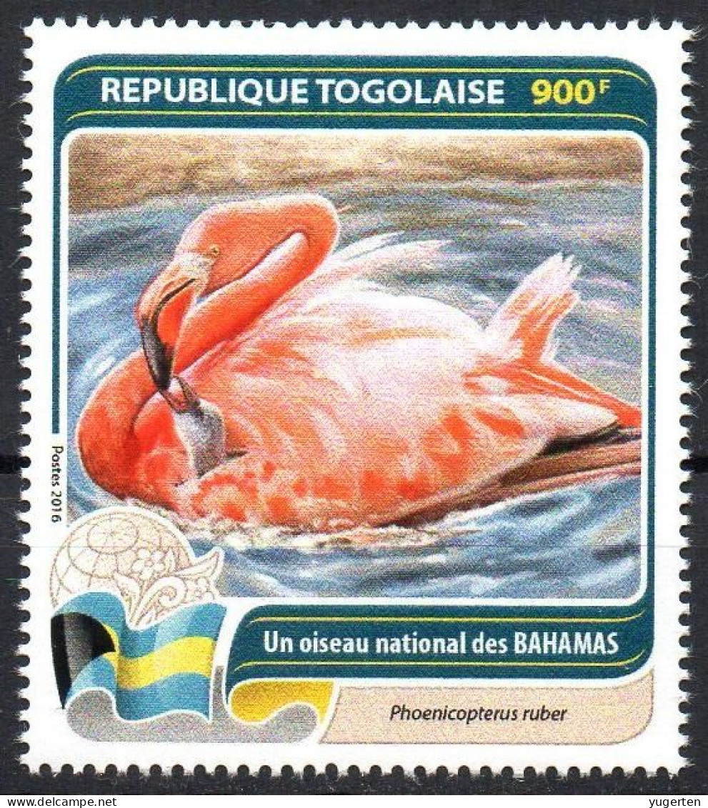 TOGO 2016 1v - MNH - National Bird Of Bahamas - Flamant Des Caraïbes - American Flamingo - Birds - Flamingos - Flamenco - Flamingos