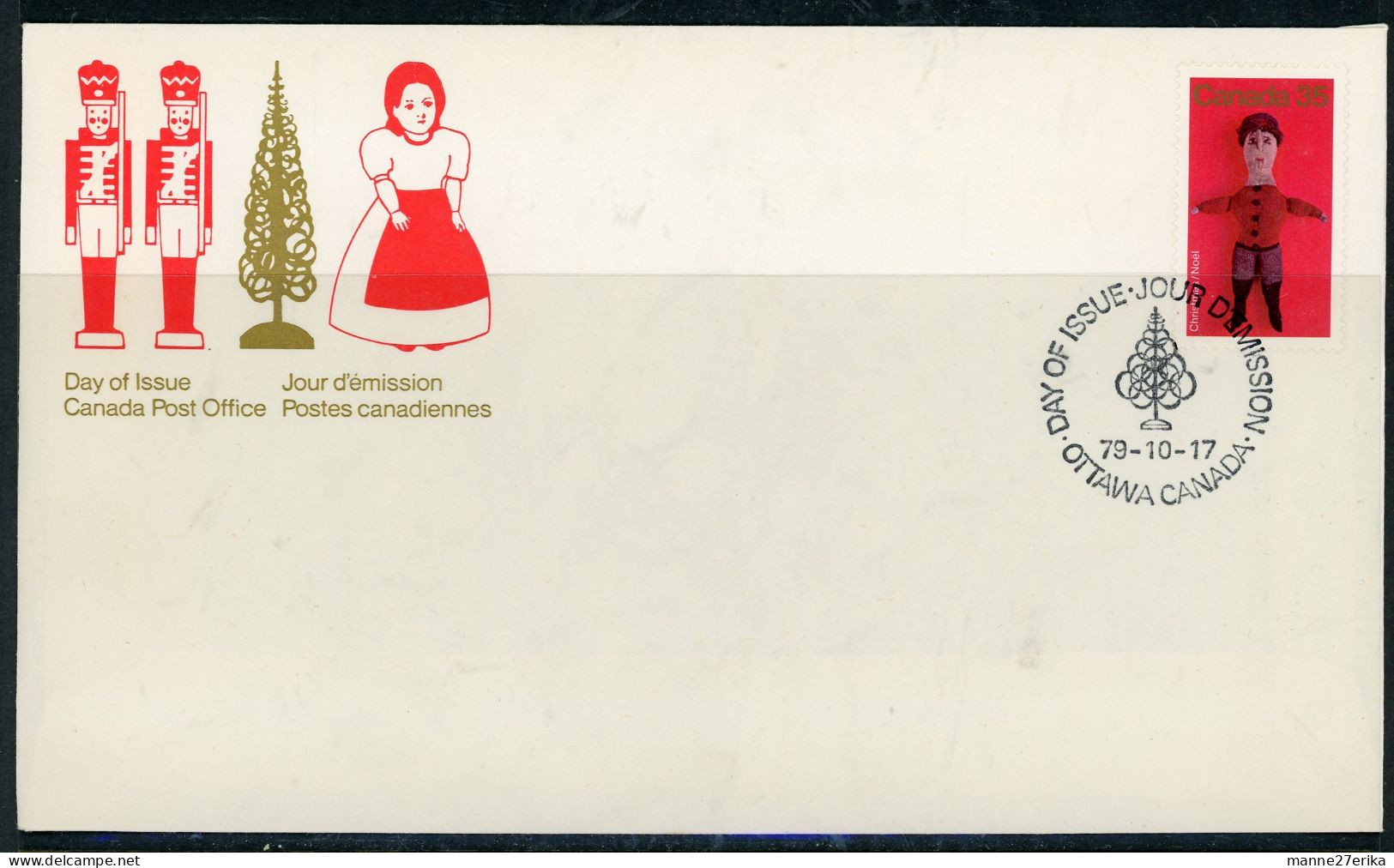 Canada FDC 1979 Christmas-Antique Toys - Lettres & Documents