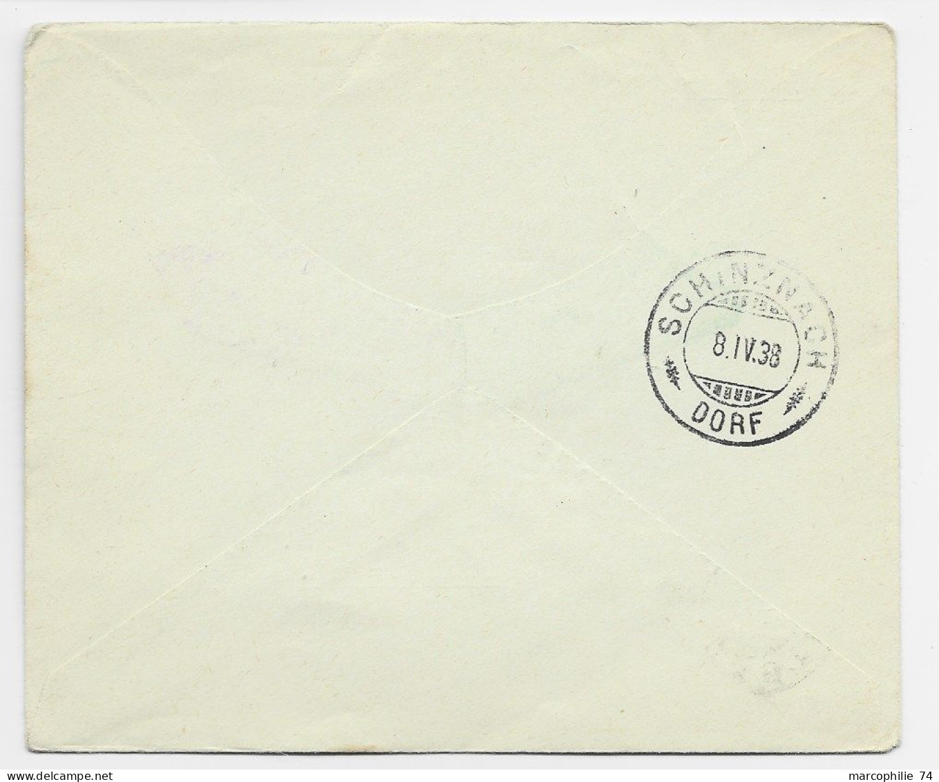 NIGER 20C+30C LETTRE COVER NIAMEY 19 MARS 38 POUR SUISSE - Storia Postale