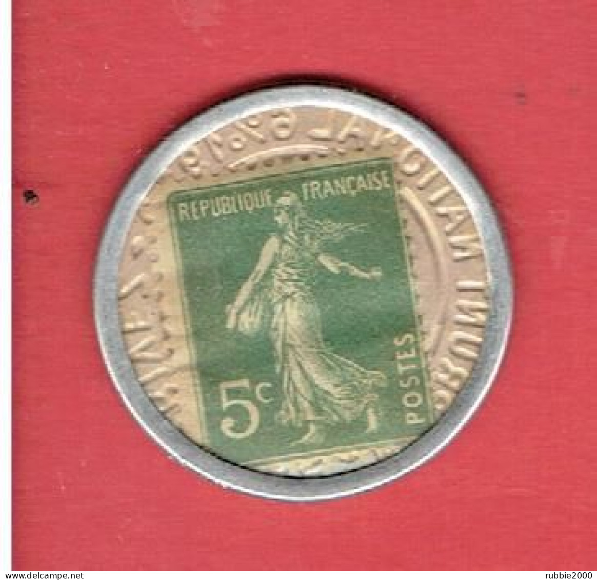 FRANCE Timbre Monnaie 5 C. Vert Type Semeuse Camée - CRÉDIT LYONNAIS - EMPRUNT NATIONAL 6% 1920 - Variétés Et Curiosités