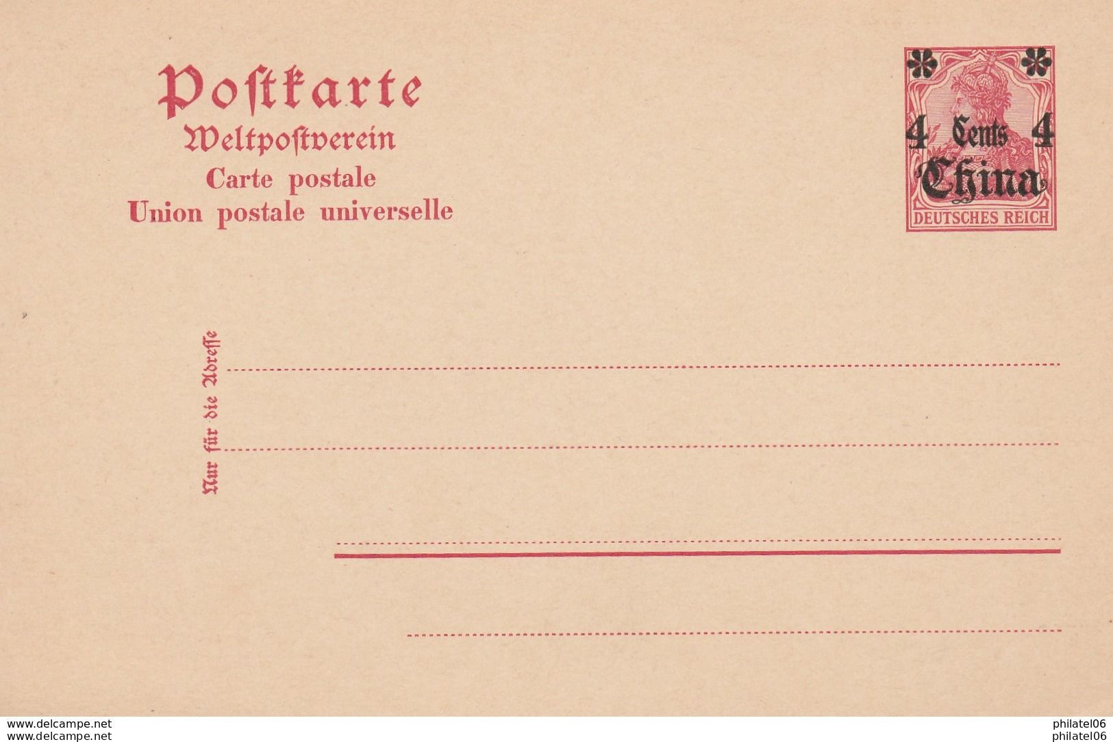 CHINA  2 GERMAN ENTIER POSTAL - Briefe U. Dokumente