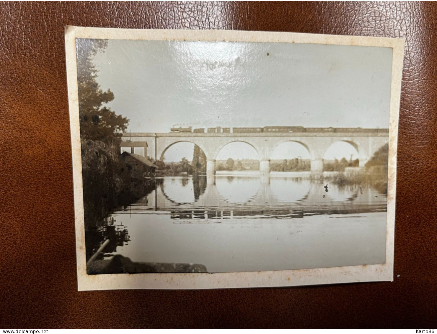 Conlie * Photo Albuminée Circa 1900 * Passage Train Locomotive Machine * Ligne Chemin De Fer Sarthe * 10.6x7.7cm - Conlie