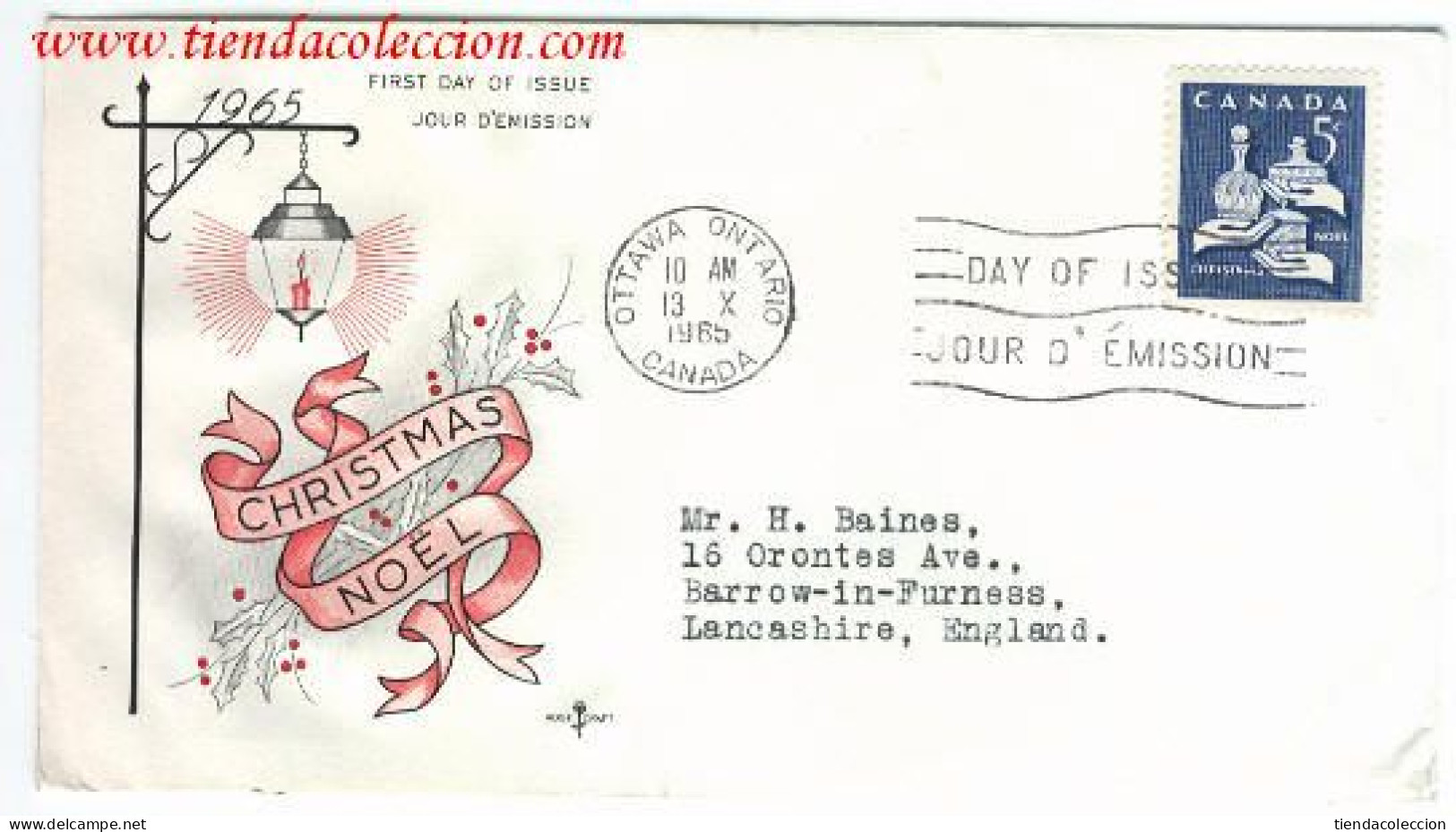 First Day Of Yssue 1965 Christmas Noël - Commemorative Covers