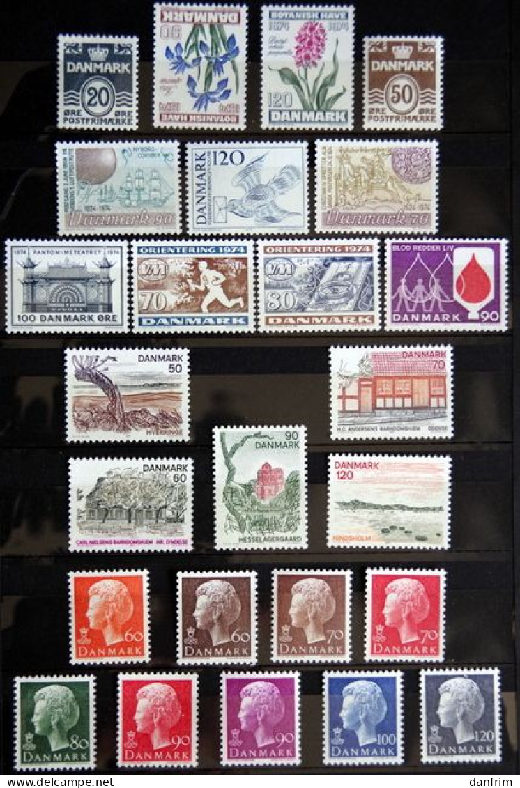 Denmark  1974   Full Year MNH (**) ( Lot Ks 1643 ) - Années Complètes