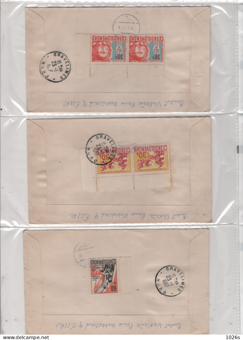 LOT DE 12 ENVELOPPES 1er JOUR DE TCHECOSLOVAQUIE DE 1967 - Briefe U. Dokumente