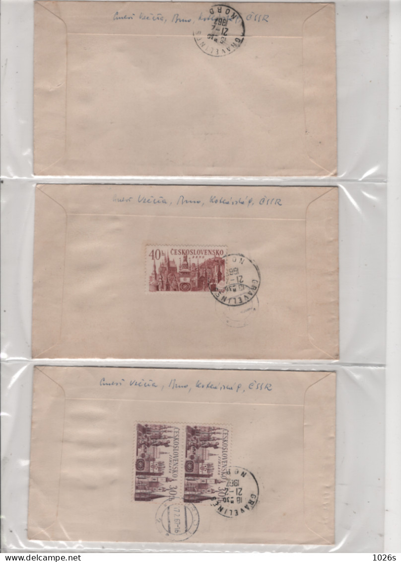 LOT DE 12 ENVELOPPES 1er JOUR DE TCHECOSLOVAQUIE DE 1967 - Covers & Documents