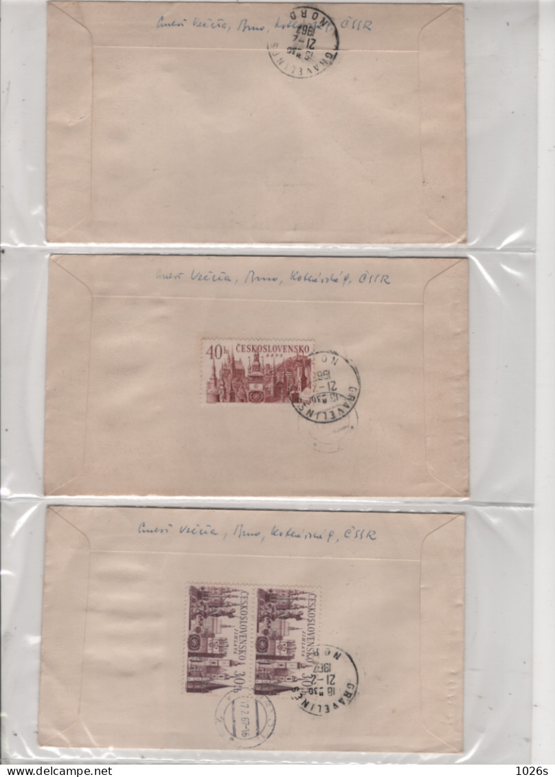 LOT DE 12 ENVELOPPES 1er JOUR DE TCHECOSLOVAQUIE DE 1967 - Brieven En Documenten