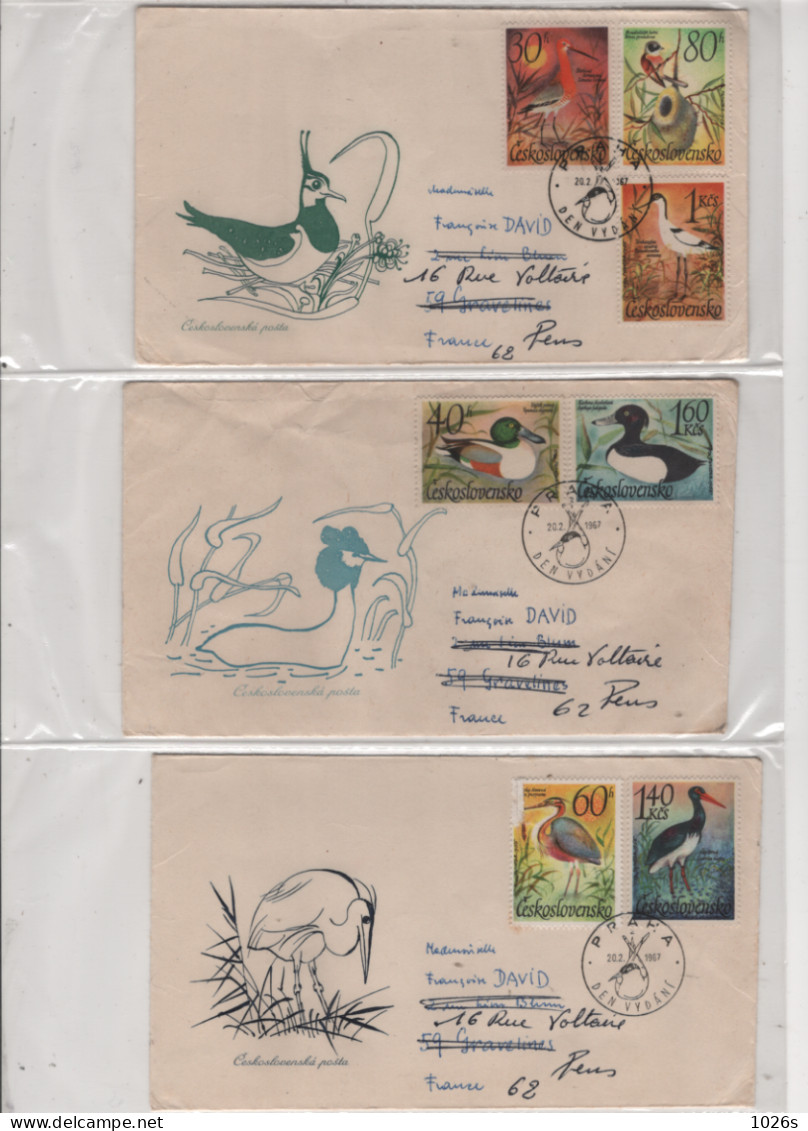 LOT DE 12 ENVELOPPES 1er JOUR DE TCHECOSLOVAQUIE DE 1967 - Storia Postale