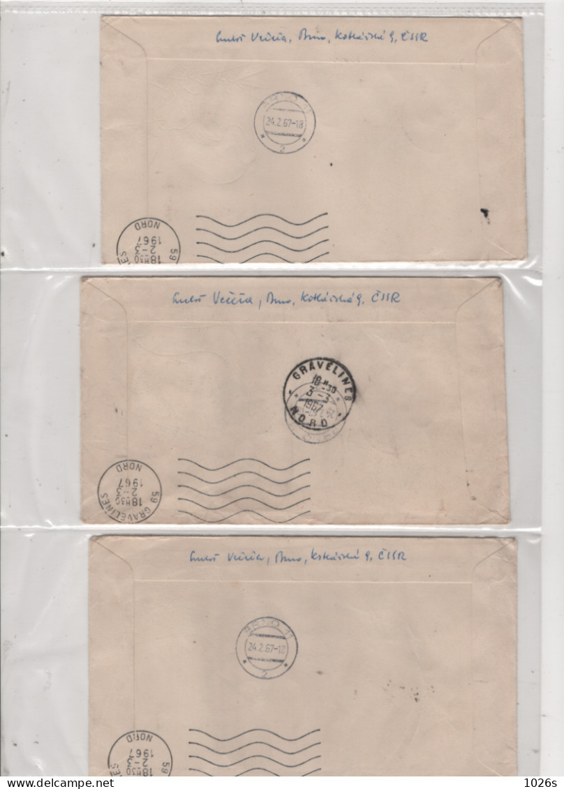 LOT DE 12 ENVELOPPES 1er JOUR DE TCHECOSLOVAQUIE DE 1967