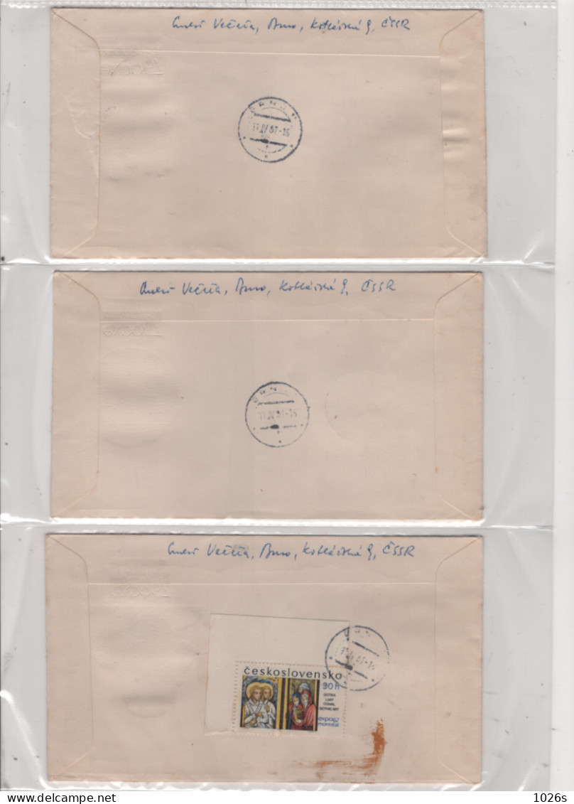 LOT DE 12 ENVELOPPES 1er JOUR DE TCHECOSLOVAQUIE DE 1967 - Lettres & Documents