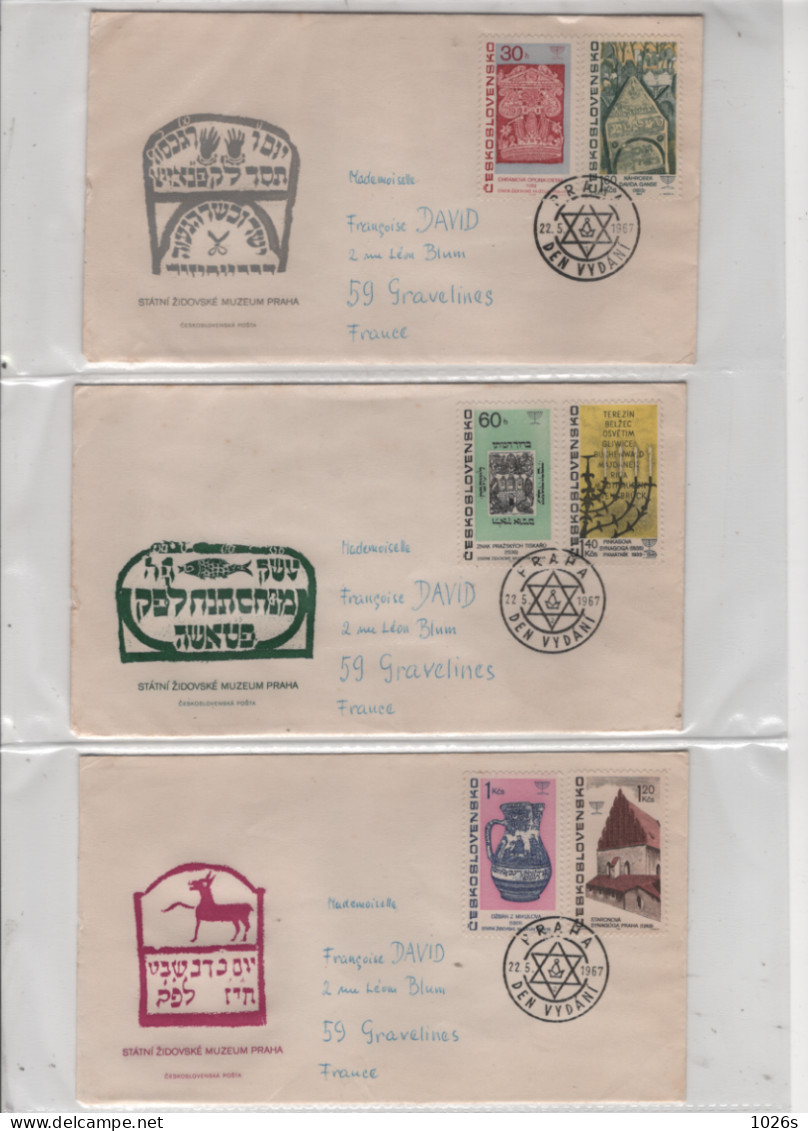 LOT DE 12 ENVELOPPES 1er JOUR DE TCHECOSLOVAQUIE DE 1967