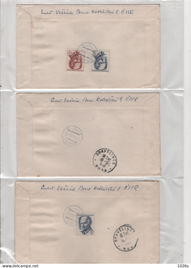 LOT DE 12 ENVELOPPES 1er JOUR DE TCHECOSLOVAQUIE DE 1968 - Brieven En Documenten