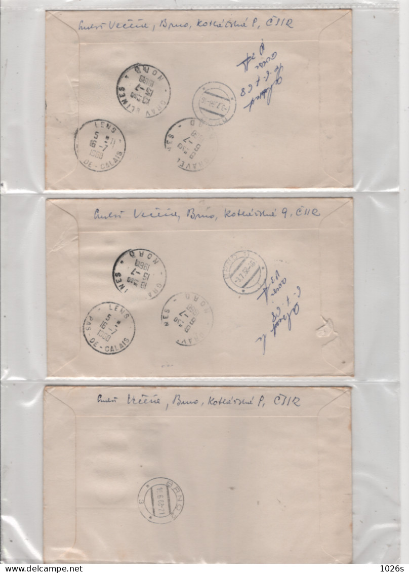 LOT DE 12 ENVELOPPES 1er JOUR DE TCHECOSLOVAQUIE DE 1968