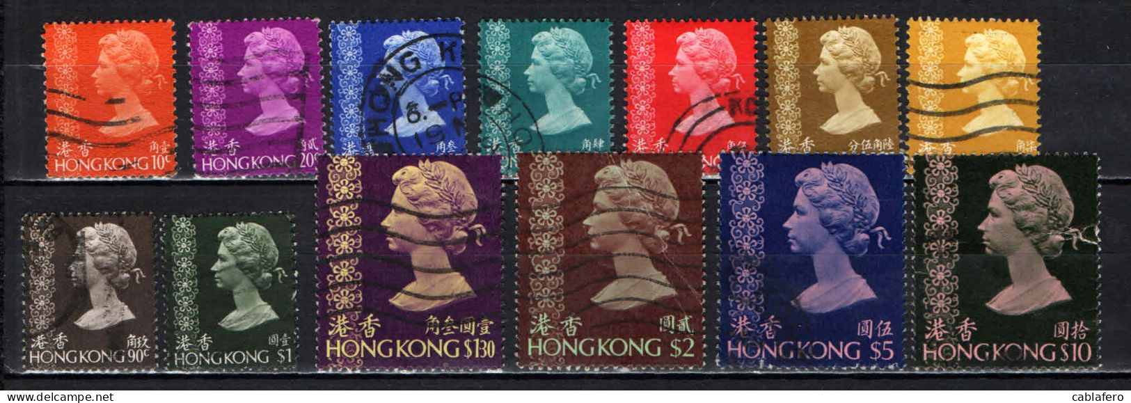 HONG KONG - 1973 - EFFIGIE DELLA REGINA ELISABETTA - NUOVO TIPO - USATI - Usados