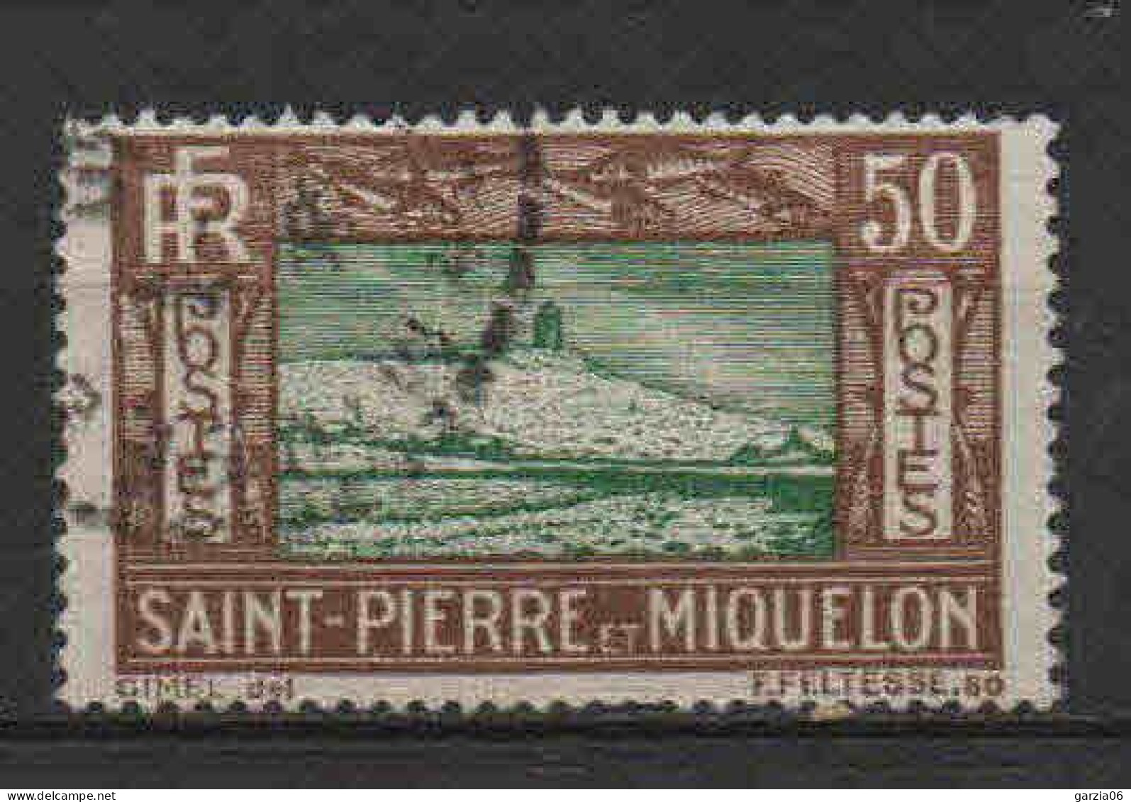 St Pierre Et Miquelon    - 1932 -  Falaise Et Phare  - N° 147 - Oblit - Used - Oblitérés