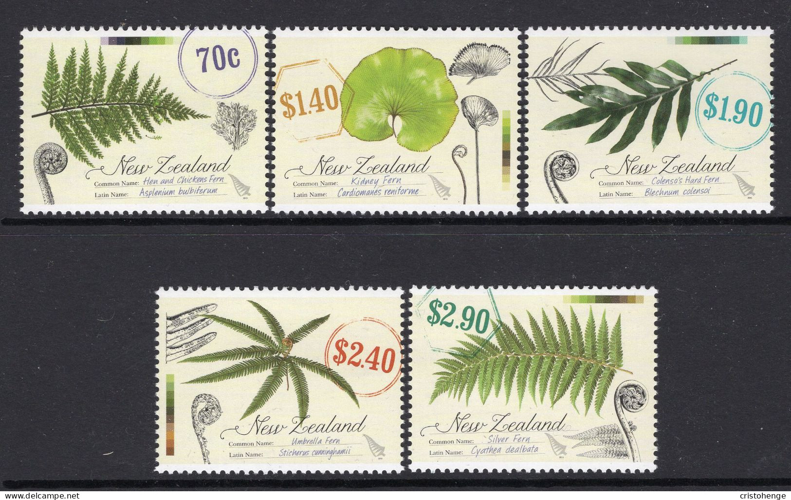 New Zealand 2013 Native Ferns Set MNH (SG 3429-3433) - Neufs