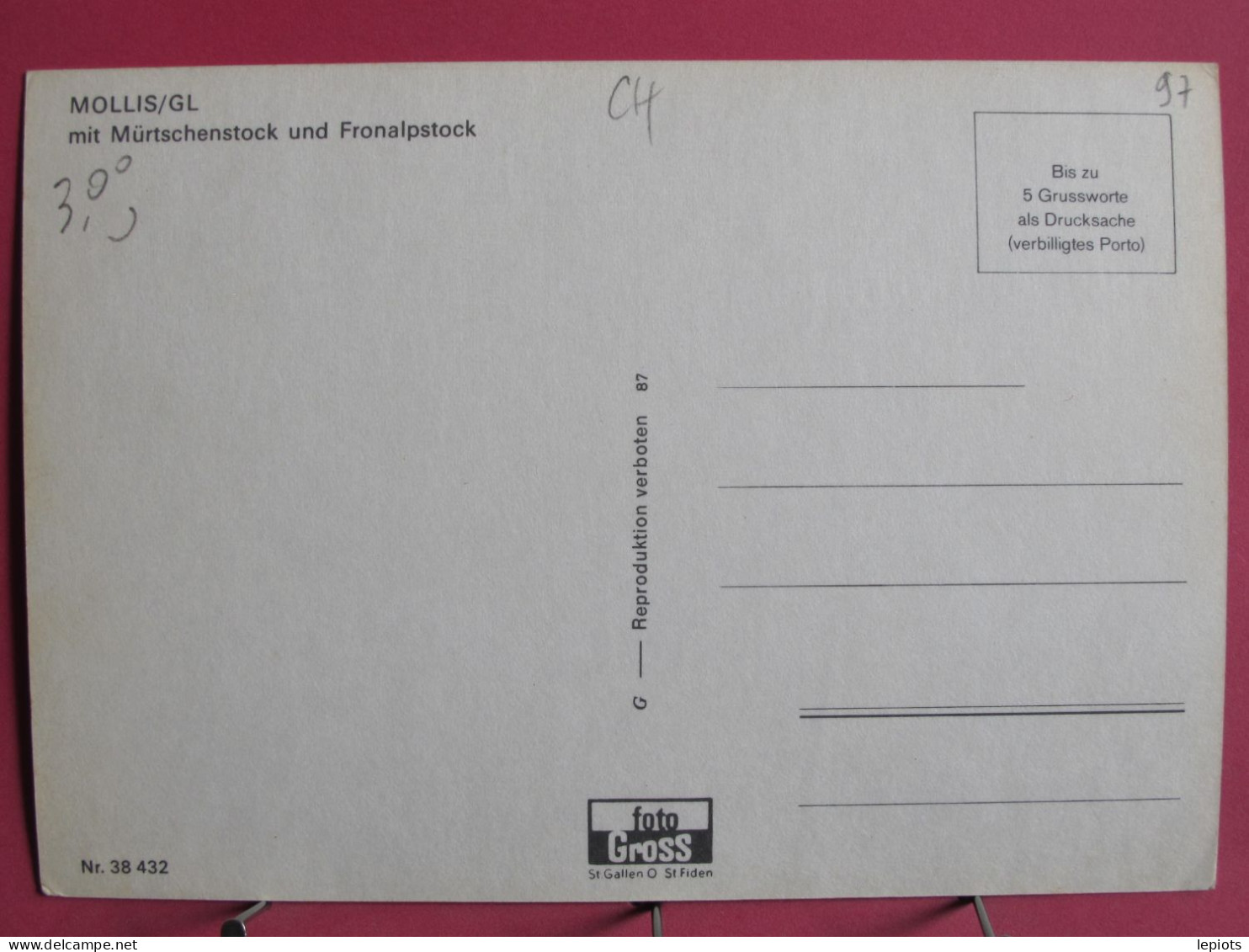 Visuel Très Peu Courant - Suisse - Glaris - Mollis Mit Mürtschenstock Und Fronalpstock - Très Bon état - Mollis