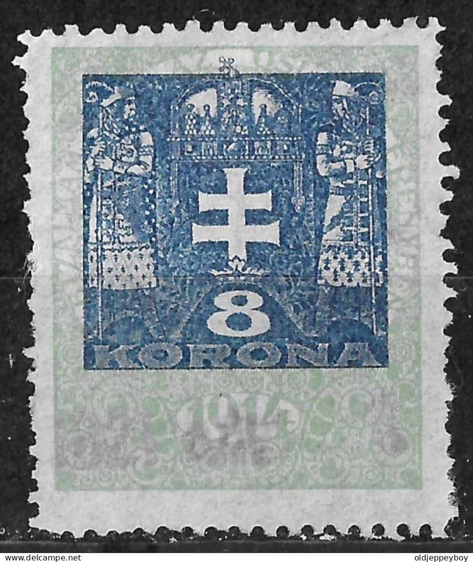 HUNGARY MAGYAR 1914: Revenue Stamp, 8 Korona, Used - Fiscaux